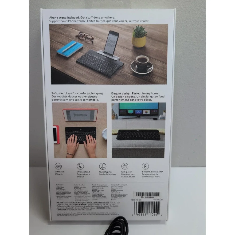 Logitech 920-006701 Keys-to-go Apple iPad, iPhone, Apple TV Portable W Camera